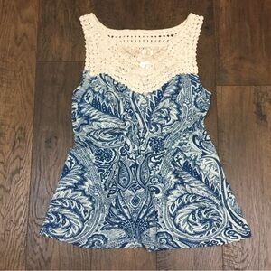 Anthropologie Deletta Crochet Tank M